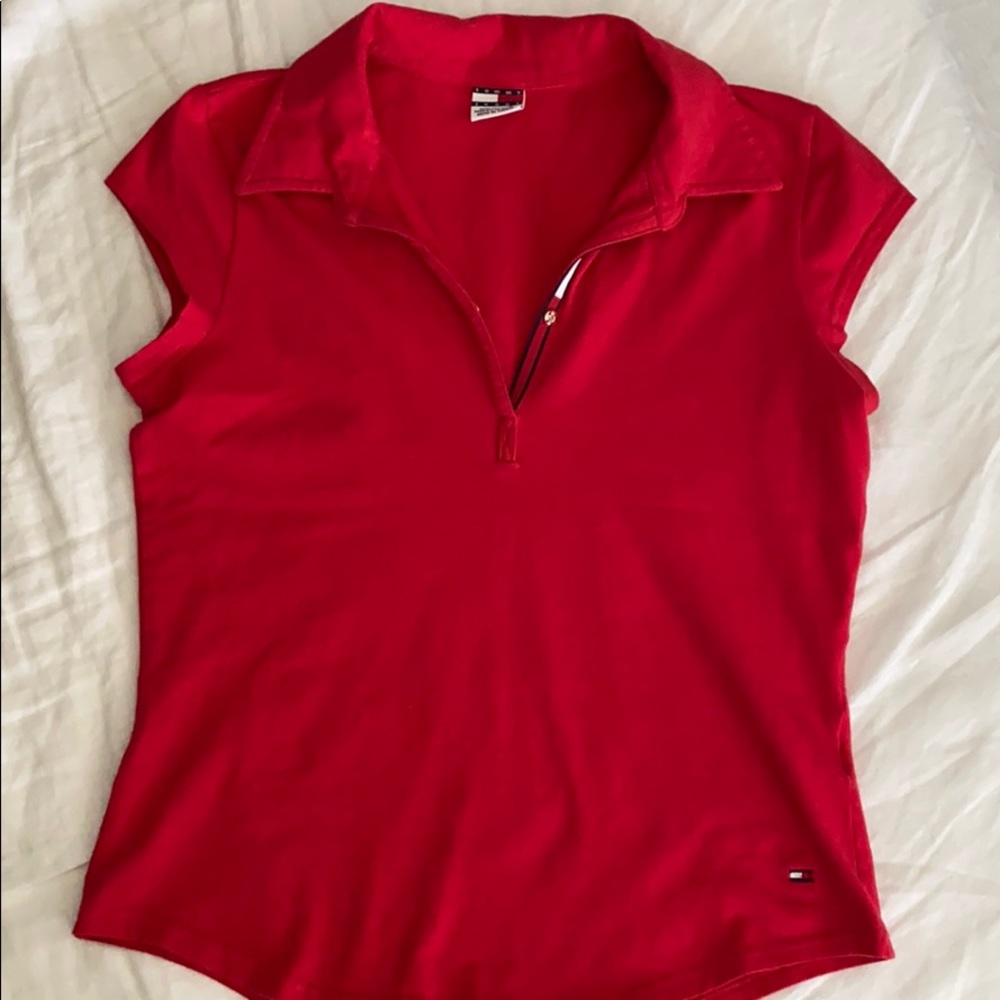 Tommy Jeans❤️ Vintage Crop Polo Top, Size Medium